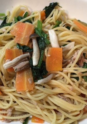 ツナと野菜のさっぱりポン酢マヨパスタ-レシピのメイン写真