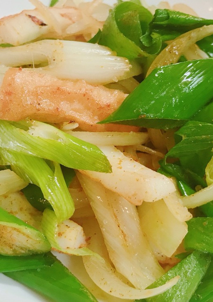 5分で簡単！玉ねぎとネギのカレー炒め-レシピのメイン写真