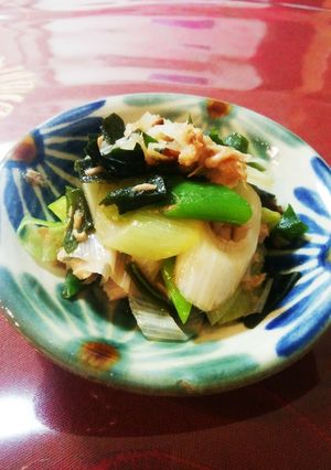 ツナ*わかめ*ねぎの炒め煮-レシピのメイン写真
