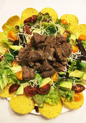 簡単で豪華 ステーキ肉でタコサラダ♪-レシピのメイン写真
