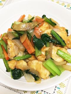 鶏むね肉と野菜のオイマヨ炒め-レシピのメイン写真