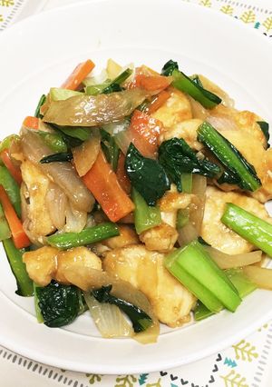 鶏むね肉と野菜のオイマヨ炒め-レシピのメイン写真