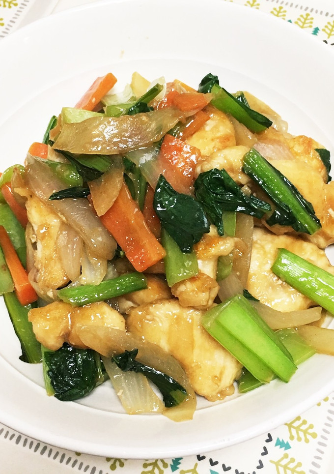 鶏むね肉と野菜のオイマヨ炒め-レシピのメイン写真