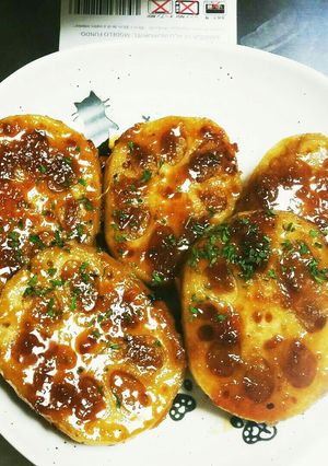 れんこんの肉はさみ焼き-レシピのメイン写真