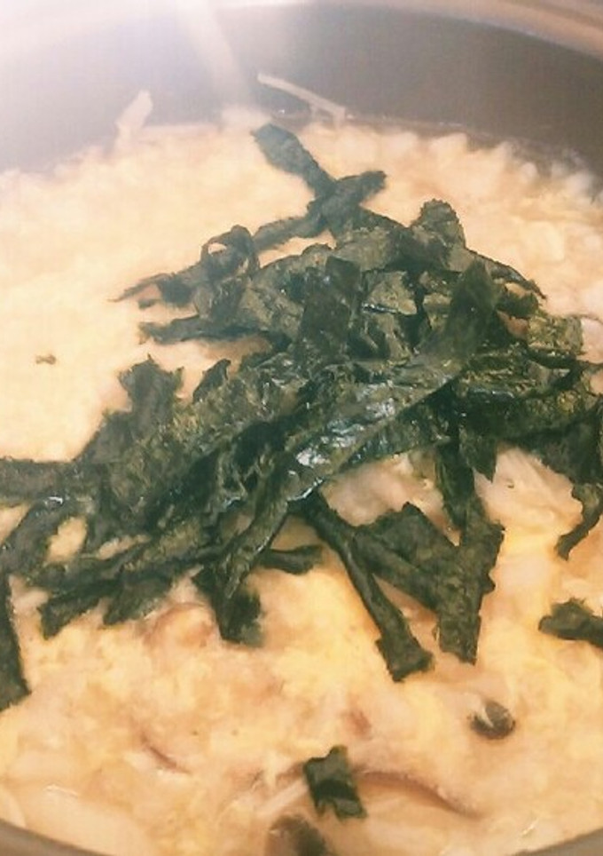 3種のキノコの玉子雑炊(和風だし醤油味)-レシピのメイン写真