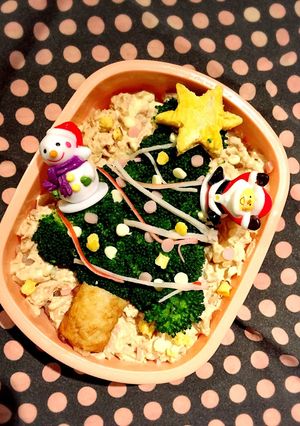 ブロッコリーとツナマヨでクリスマス弁当！-レシピのメイン写真