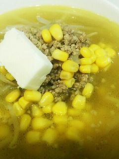挽肉とモヤシの塩バターラーメン 袋麺使用-レシピのメイン写真