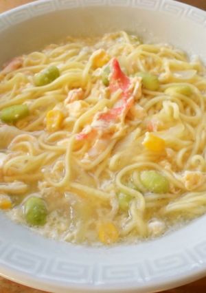 カニカマたまごとじの塩らーめん♪-レシピのメイン写真