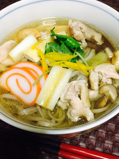白だしで♪柚子と椎茸香る♪鶏と葱のお蕎麦-レシピのメイン写真