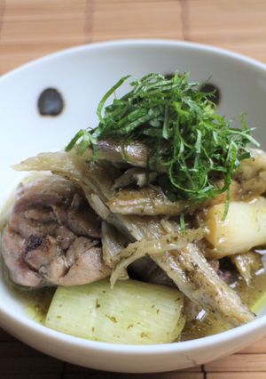鶏肉とたたきごぼうの大葉ドレ煮-レシピのメイン写真