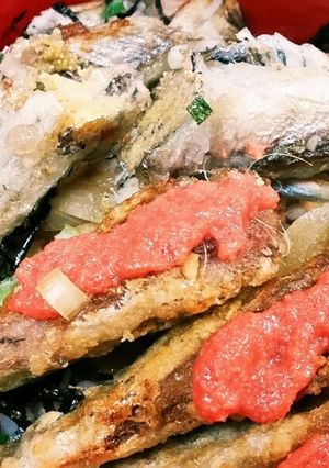 サムライ特製ししゃもと鰯揚焼めんたい丼❤-レシピのメイン写真