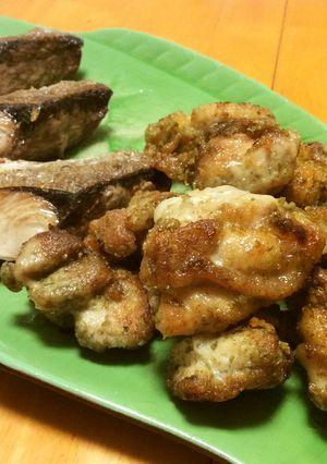 大さじ1油でワラサと鶏モモ肉の磯辺揚げ-レシピのメイン写真