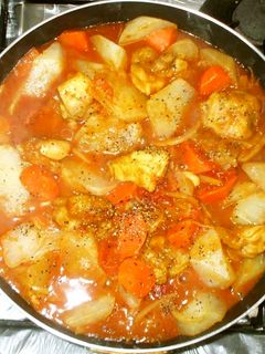 ミートソース風カレー煮♪簡単な鶏大根煮物-レシピのメイン写真