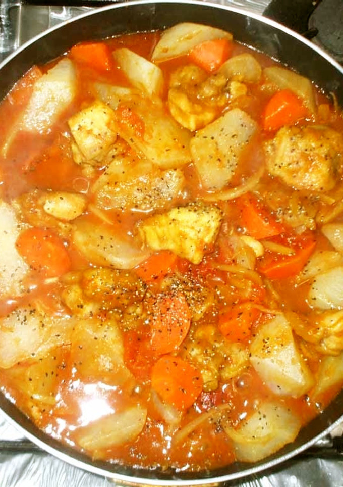 ミートソース風カレー煮♪簡単な鶏大根煮物-レシピのメイン写真