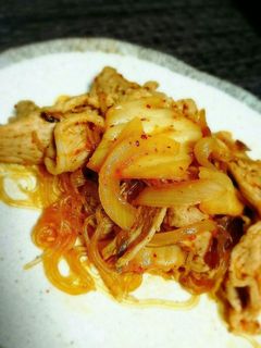 簡単!うまい!豚肉と春雨のキムチ炒め-レシピのメイン写真