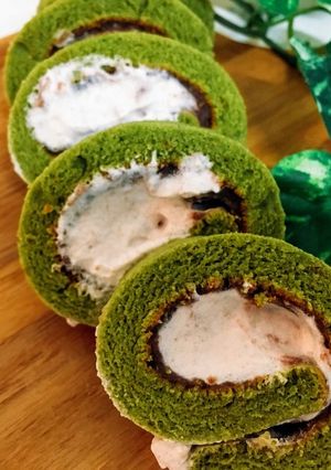 HMで簡単！抹茶の和ロールケーキ-レシピのメイン写真