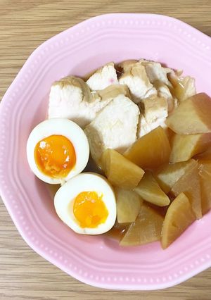 めちゃウマ♡和風蒸し鶏with卵&大根-レシピのメイン写真