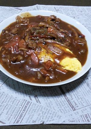 男でも簡単!オムレツ+ハッシュドポーク-レシピのメイン写真