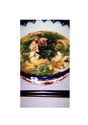 旬の野菜とお肉の甘辛うどん-レシピのメイン写真