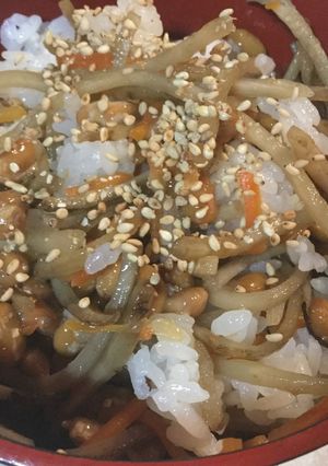 きんぴらごぼう納豆ご飯-レシピのメイン写真
