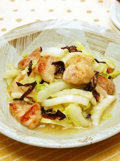 白だしで!白菜と鶏肉きくらげの生姜炒め-レシピのメイン写真