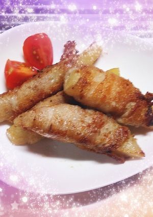 ヤーコンの豚バラ肉巻き唐揚げ-レシピのメイン写真