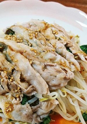 時短&水気対策☆豚しゃぶ風蒸し物-レシピのメイン写真