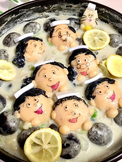 サザエさん一家の温泉デコ鍋(デコ白玉鍋)-レシピのメイン写真