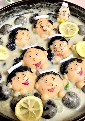 サザエさん一家の温泉デコ鍋（デコ白玉鍋）-レシピのメイン写真