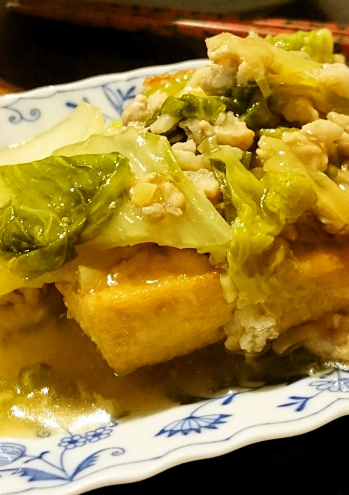 白菜とひき肉のそぼろあん～厚揚げにも♪-レシピのメイン写真