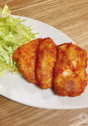 味付け簡単！鶏胸肉でケチャップ焼き-レシピのメイン写真