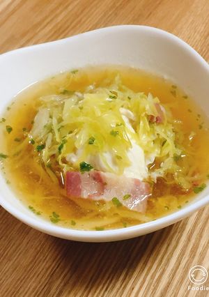 簡単！千切りキャベツのコンソメ卵スープ-レシピのメイン写真