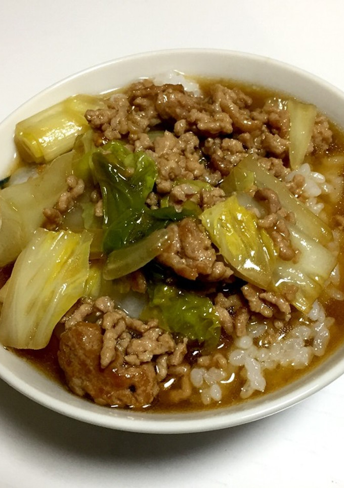 白菜とひき肉のとろとろ丼-レシピのメイン写真