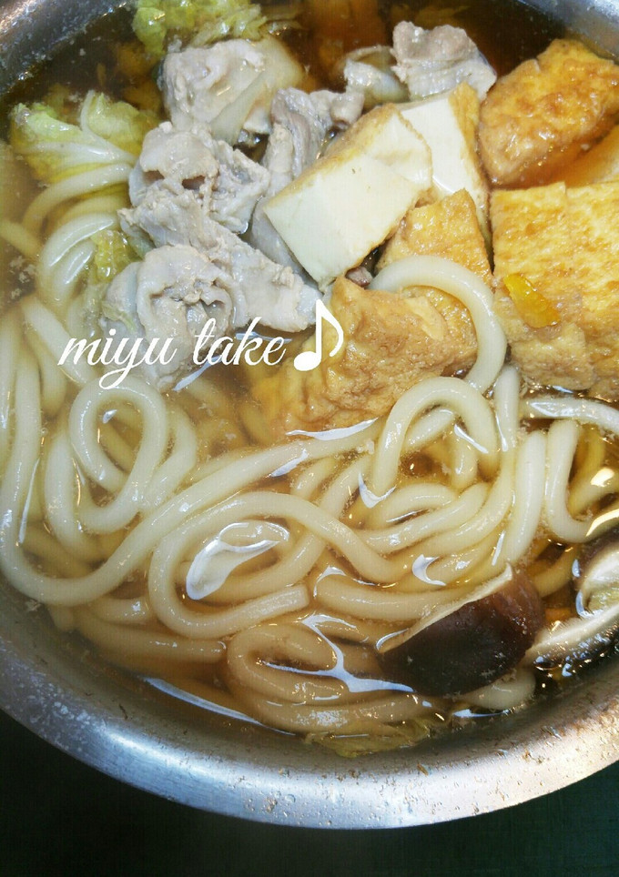 うどんと絹揚げがメインのだし鍋♪-レシピのメイン写真