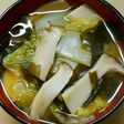 白菜とエリンギとワカメのオイ味噌スープ❁