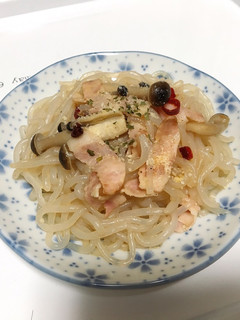フライパン1つで!しらたきペペロンチーノ-レシピのメイン写真