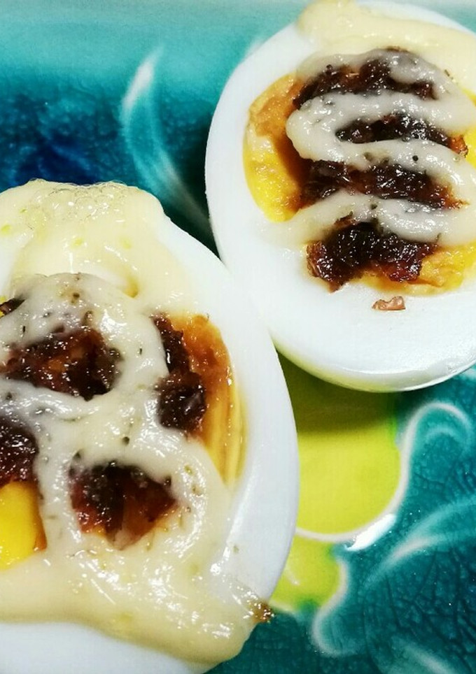 目分量で！ゆで卵のマヨ鰹節焼き-レシピのメイン写真
