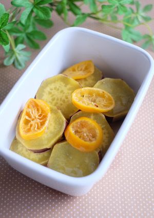 お弁当に☆彩り鮮やか！さつま芋のみりん煮-レシピのメイン写真