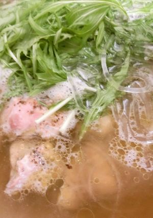 鶏と水菜の水炊き　本格、鶏ガラスープ-レシピのメイン写真