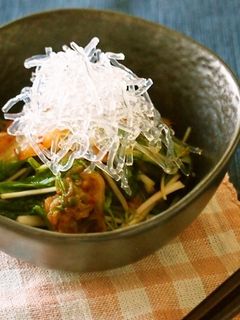 水菜とキムチのプチプチサラダ-レシピのメイン写真