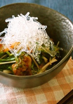水菜とキムチのプチプチサラダ-レシピのメイン写真