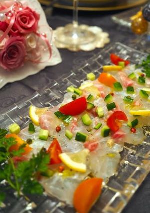 クリスマスにも☆超簡単！鯛のカルパッチョ-レシピのメイン写真