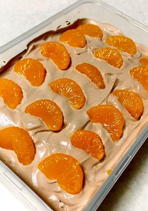 スコップケーキ みかん＆チョコ生クリーム-レシピのメイン写真