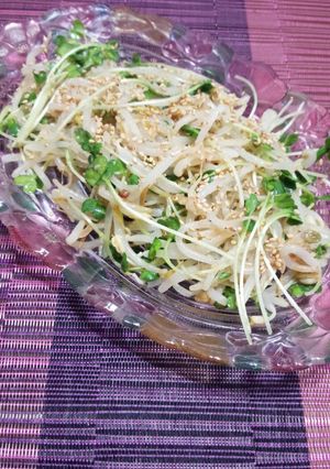 レンジで☆もやしと貝割れ大根の酢みそ和え-レシピのメイン写真