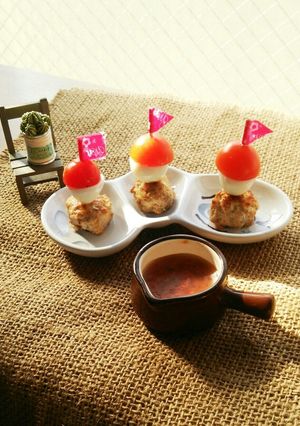 サンタ風♡ハンバーグdeピンチョス♡-レシピのメイン写真