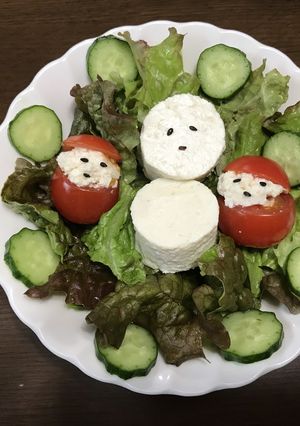 豆腐で♬サンタクロースと雪だるまのサラダ-レシピのメイン写真