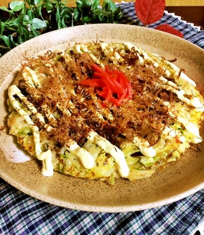 冷ご飯でキャベツたっぷりお好み焼き-レシピのメイン写真