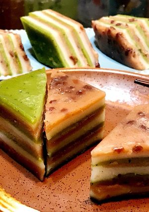 中華蒸し菓子◉正月や雛祭り抹茶小豆九層餅-レシピのメイン写真
