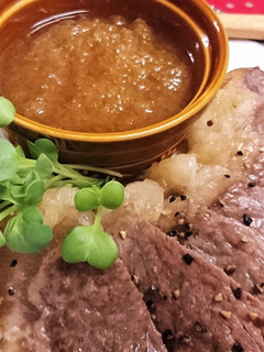 【牛肉のペッパー焼き・和風おろしソース】-レシピのメイン写真