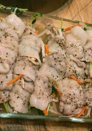 豚バラ野菜のレンジ蒸し-レシピのメイン写真